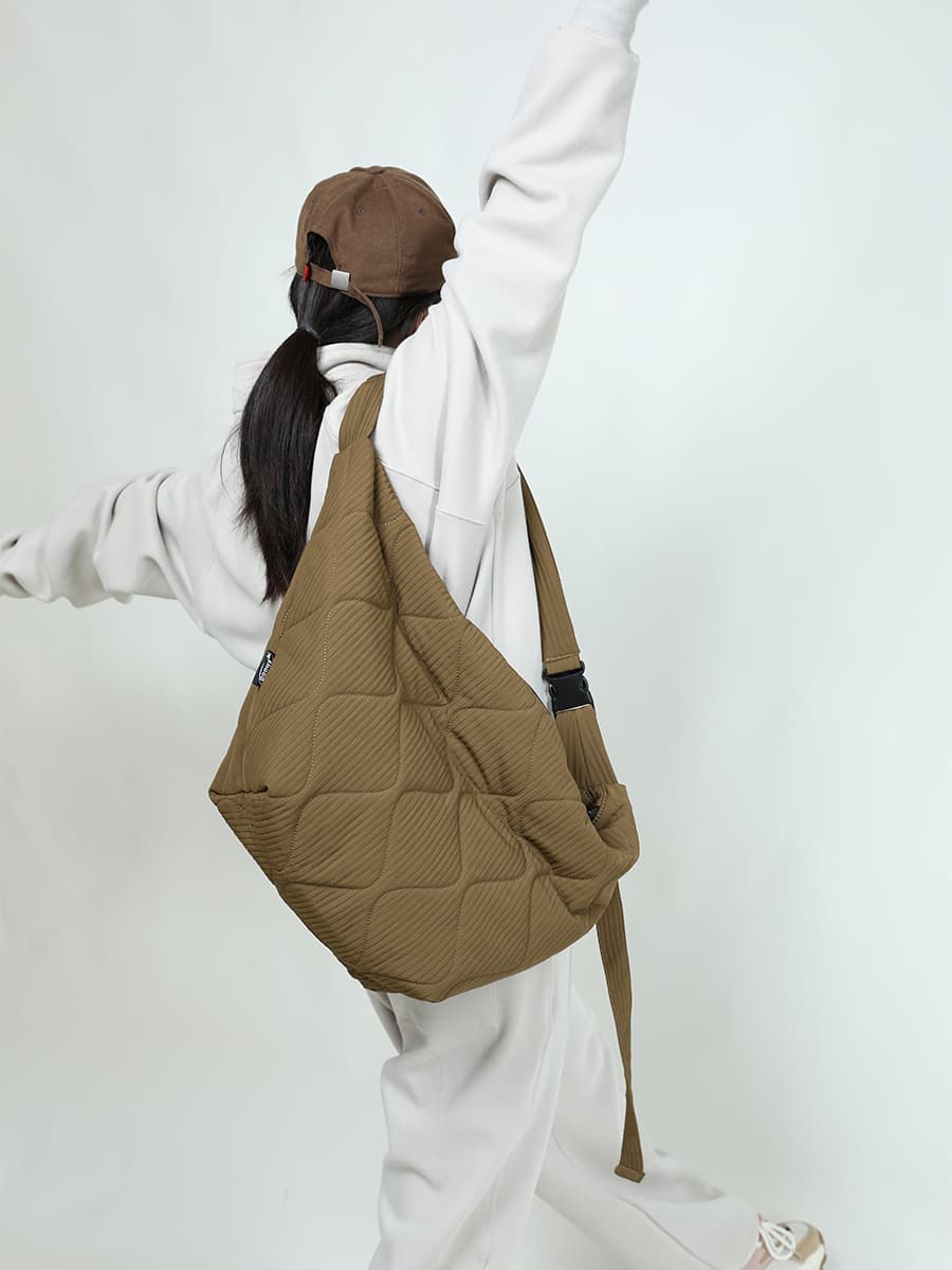 ナイロンバッグ ショルダー しわ加工 キルティング ショルダー