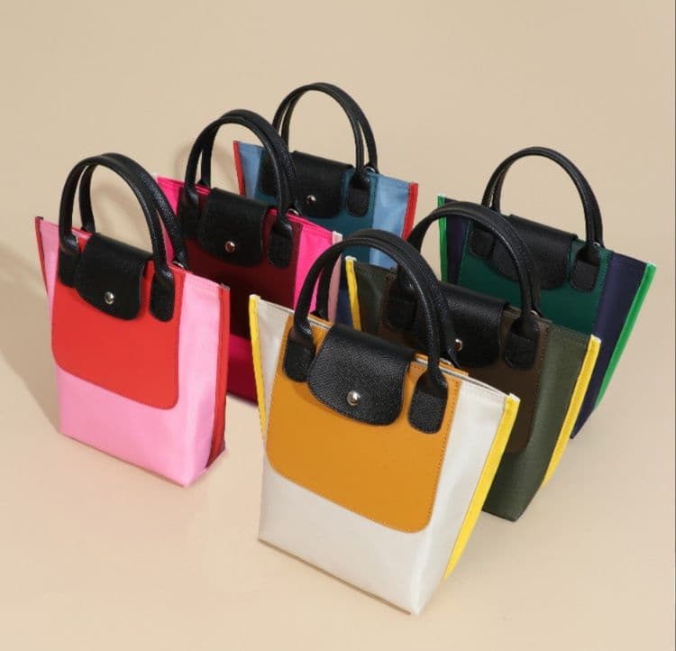 ナイロンバッグ トート 上品コンパクト二層トートバッグ