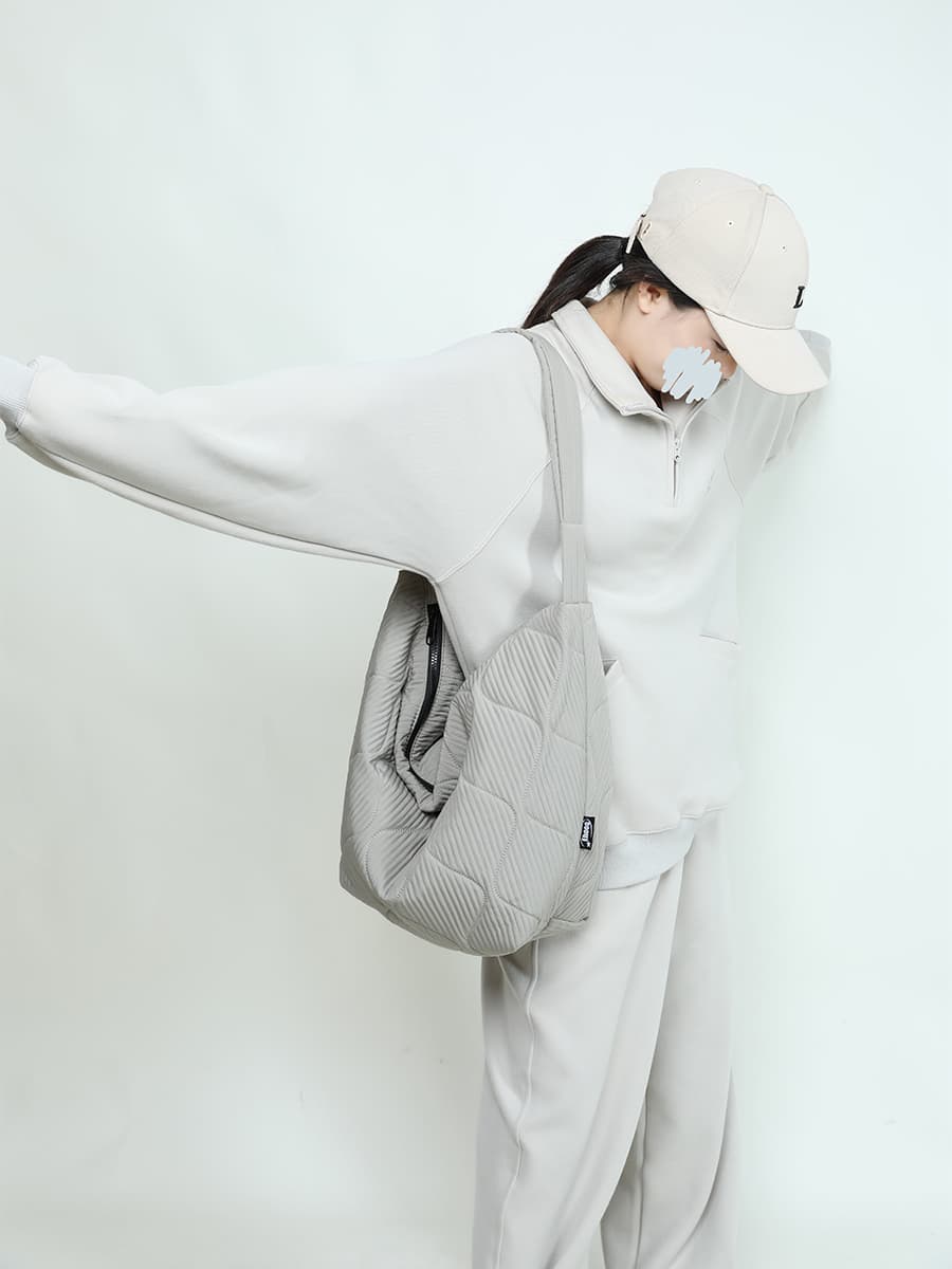 ナイロンバッグ ショルダー しわ加工 キルティング ショルダー
