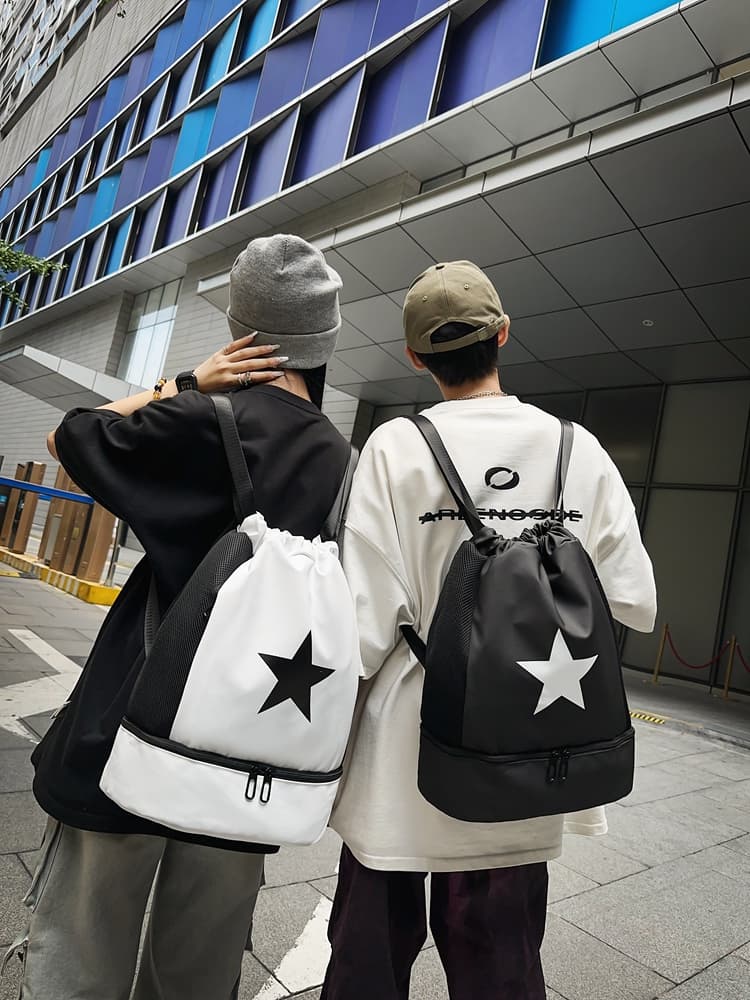ナイロンバッグ 巾着 星柄デザイン 巾着型リュック